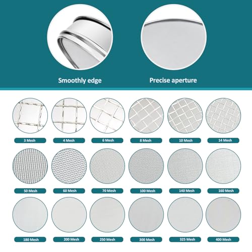 304 Stainless Steel Mesh Lab Sieve, 70 Mesh(0.25mm) Aperture Test Sieve, 7.9Inch(20cm) Diameter Economy Standard Analysis Sample Test Sieves for Industrial Laboratory Homes - size: 70Mesh(0.25mm)/Ф7.9in