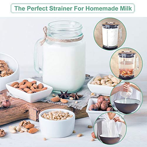 Nut Milk Bag Reusable 2 Pack Food Strainer Nut Bag(8×10 in) | for Almond/Soy Milk Greek Yogurt Professional for Cold Brew Coffee Tea Beer Juice Fine Nylon Mesh - size: 2 pack - 8"x10"