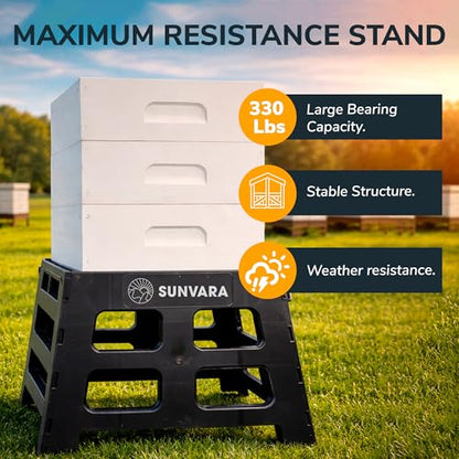 SunVara Bee Hive Stand 10 Frame for Beekeeper Hive Stands Beehive Stand Bee Keeper Hive Stand Beekeeping Frame Rest Ideal for Beehive Support Hive Stands for 10 Frame Hives - size: Pack of 4