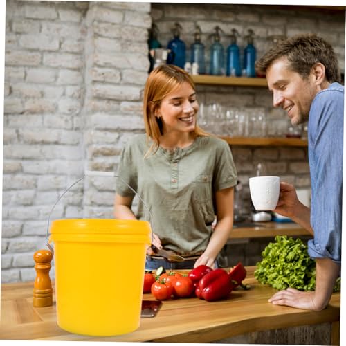 IMIKEYA Food-Grade Fermenting Bucket for Plastic Fermentation Container Handle for for Family Wine and Beverage Brewing