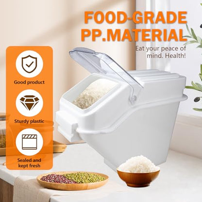 Flour Bin,25 lb Stackable Kitchen Ingredient Storage Container with Lid - Food Pantry Organizer for Flour, Sugar, Rice, Baking,Dog Food Supplies (25lb) - size: 25lb