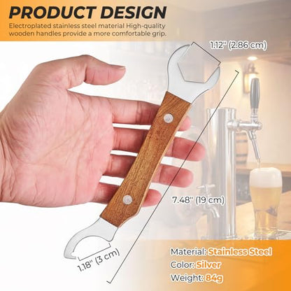 New Beer Faucet Wrench Heavy Duty Faucet Wrench Beer Tap Wrench | Open-End Hex Nut, Keg Spanner, For Draft Coupler Kegerator, For Beer Kegs