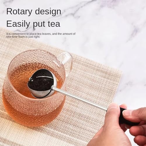 2pack Tea Ball, tea infuser for loose leaf tea, tea strainers for loose tea, stainless steel tea strainer, loose leaf tea steeper, easy clean, tea fine mesh strainer reusable-A (Black) - color: Black