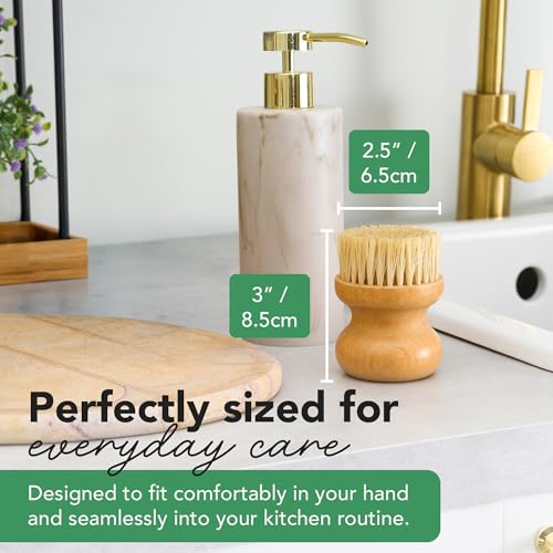 CLARK'S Cutting Board Oil Scrub Brush - Round Wood Applicator for Food Grade Mineral Oil and Wax on Wooden Bamboo, Cast Iron, and Utensils – Kitchen Countertops Food Safe - size: Small