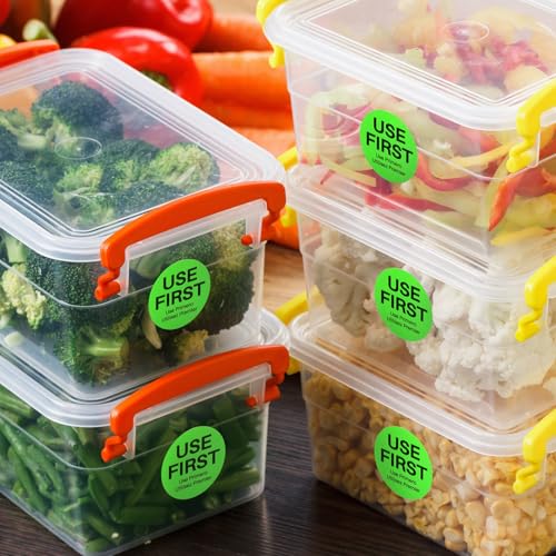 Epakh 1000 Pcs 2 Inch Use First Stickers Food Service Inventory Control Labels for Restaurant Permanent Adhesive Food Labels Circle Dot Paper (Green) - color: Green