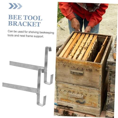 HANABASS 2pcs Beehive Frame Holder Stand for Beekeeping Stainless Steel Frame Support Tool Bee Supplies Beehive Accessories