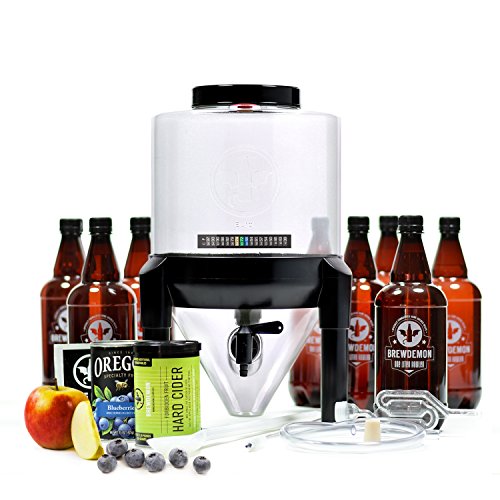 Hard Cider Kit Pro – NO AIRLOCK OR SIPHON REQUIRED – Conical Fermenter Eliminates Sediment and Makes Wicked-Good Home Made Hard Cider - 2 Gal. Hard Cider Recipe Included