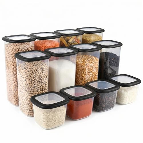 Airtight Storage Containers with Lids, Set of 12 Storage Containers, Kitchen Storage Boxes, Food Storage Containers, BPA-Free