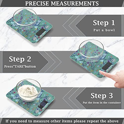 Food Scale Kitchen Digital Scale Food Ounces and Grams Dieting Baking Cooking Waterproof Glass Panels LCD Display,4 Units Scale Tare Function Bird - color: Bird 31