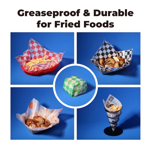 Fit Meal Prep 250 Mixed Color 12x12" Dry Waxed Deli Paper Sheets, Grease-Proof & Waterproof, Perfect for Food Basket, Picnic, Barbecue, Restaurants - color: Multicolor