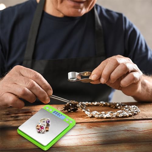 Fuzion Digital Scale .01 Gram Accuracy, 500g Mini Food Scales for Small Jewelry, Gold, Herb, Spice - Weight Gram and Oz - color: Green