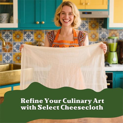 1 Yard 36x36 Inch Unbleached Cotton Cheese Cloth, Grade 100 XL CheeseCloth, Reusable for Food Straining & Cooking, Unfinished Edges Allow Custom Cutting, Premium Butter Muslin