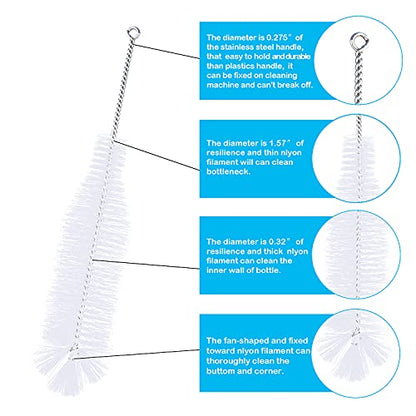 Bottle Brush - Ideal for Cleaning Narrow Neck Swing Top Glass, Brewing, Wine, Beer, Soda, Spray, Kombucha Bottles (White+1Pack) - color: B-white+1pack