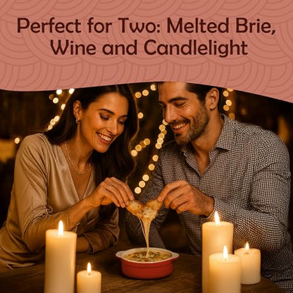 Muldale Brie Baker with Lid and Spreader - Camembert Baker Crock in Red | Free from Lead Ceramic Baking Dish - 5.5” - Fits Standard Camembert Wheel - color: Red