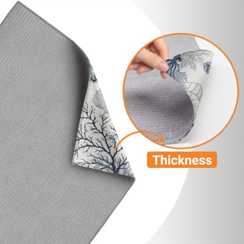 Absorbent Kitchen Dish Drying Mat Quick Dry Heat Resistant Hide Stain for Glasses Coffee Espresso Machines Pots Pans and Dish Racks,18" x 24" Sea Turtle Ocean Blue Pattern - color: Sea Turtle Ocean Blue