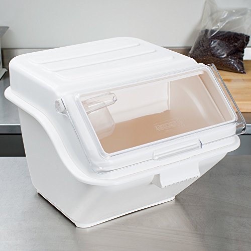 12.6 Gal.(Gallon) / 200 Cup Shelf Ingredient Bin with Flip Lid & Scoop.SCOOP Added! Use for long term storage products: sugar, pasta dogs food, flour for Home, Restaurant, Industrial.