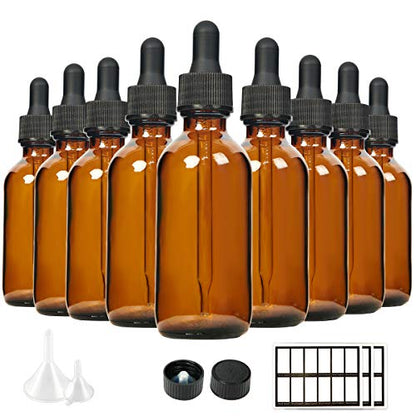 Eternal Moment 2 oz Eye Dropper Bottle(24 Pack), 60ml Amber Glass Bottles with Glass Eye Dropper for Essential Oils, Chemistry Lab Chemicals, Colognes & Perfumes - size: 2 Ounce