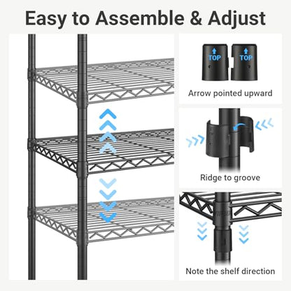 VIPEK X1 Expandable Clothes Rack Heavy Duty Adjustable from 2' to 3'5" with Adjustable Shelves and Hanger Rods, Reach-in & Walk-in Closets Metal Garment Racks Portable Closet, Black - color: Black, size: X1