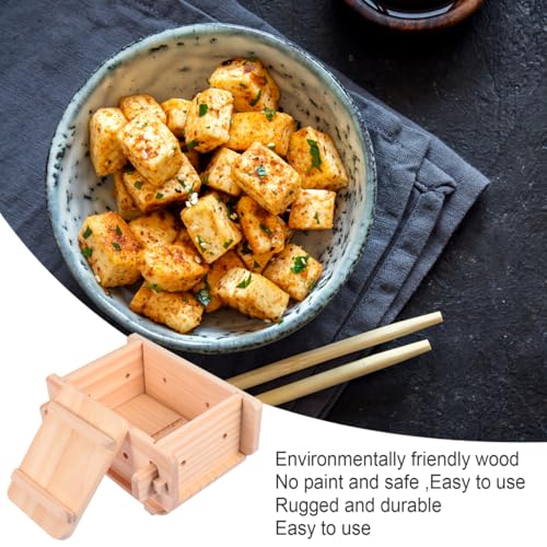 Hemoton Wooden Tofu Mold Frame 8.66X7.67X4.13In Tofu Maker Pressing Mold for Homemade Soy Curd Cheese Making Kitchen Tool