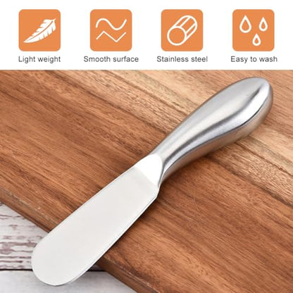 Unomor 3pcs Stainless Steel Butter Cutter and Cheese Spatula Set with Hollow Handles for Home Baking and Restaurant Use