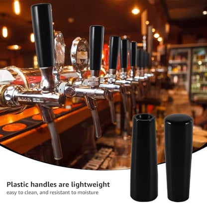 12 PCS Black Plastic Beer Tap Handle - Short Keg Handle for Bar Draft Kegerator Faucet, Fits Standard American Thread - size: 12pcs