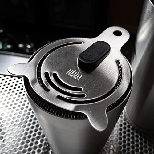 Piña Barware's The Hawthornette - Stainless Steel Commercial Hawthorne Style Cocktail Bar Strainer with Two Coils, Polished Finish 1 Pack - color: Mirror Polished, 1 Strainer