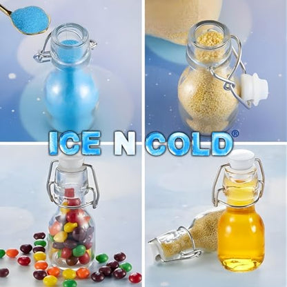 ICE N COLD Glass Swing Top Bottles | Flip Top Glass Bottles for Limoncello, Syrups, Oils, Vinegar, Extracts & Beverages | Airtight Reusable Glass Bottles (12-Pack, MINI (60ml | 2oz)) - color: 12-Pack, size: 2 Ounces