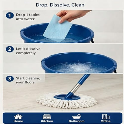 Multi-surface Floor Cleaning Tablets, 100 PCS Floor Cleaning Tablets for Hardwood Tile Laminate and Marble, Concentrated Floor Cleaner Tablets for Mop Bucket