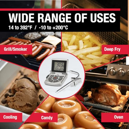 CDN DTTC-S Combo Probe Thermometer, Timer & Clock - Silver - color: Silver