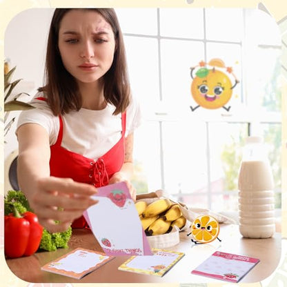 Chiisong 12 Pcs Fun Inspirational Sticky Notes 3 x 4 Inch Motivational Fruit Notepads Cute Post Positive Appreciation Sticky Notes Positive Gifts for Office Nurse Coworkers Supplies - style: Motivational Fruit