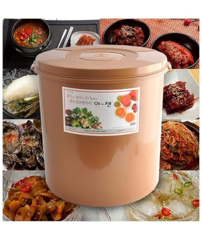 e-jen Premium Kimchi, Sauerkraut Container Probiotic Fermentation with Inner Vacuum Lid Round (0.8 gal/ 3L) - size: 3 l