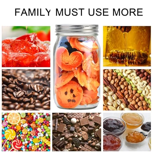 Flrolove Wide Mouth Mason Jars 32 oz, Canning Jars Wide Mouth 6 Pack | Large Mason Jars, Glass Jars with Airtight Lid for Food Storage, Pickling, Preserving, Meal Prep, Jam, Honey, Jelly, Oats