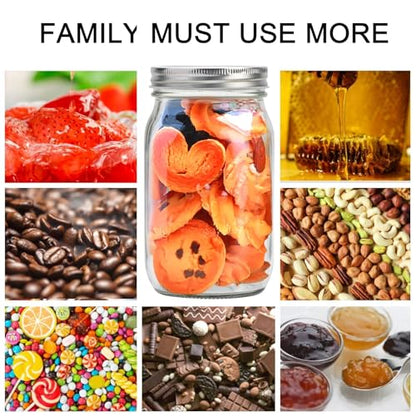 Flrolove Wide Mouth Mason Jars 32 oz, Canning Jars Wide Mouth 6 Pack | Large Mason Jars, Glass Jars with Airtight Lid for Food Storage, Pickling, Preserving, Meal Prep, Jam, Honey, Jelly, Oats