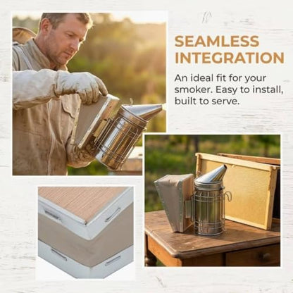 Bee Smoker Bellows Replacement, Bee Smoker Storage Box Bee Hive Smoker Bellow and Beekeeping Equipment Tool with Clip for Beehive Home Gardening