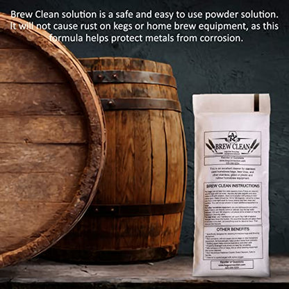 Kegconnection Brew Clean 1 lb - Kegerator Beer Line Cleaning Powder | 30+ uses. Easy and safe to use. Homebrew kegs and brewing equipment accessories cleaner.