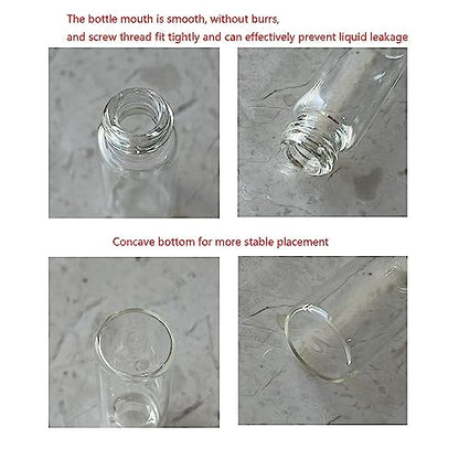 20ML Clear Glass Sample Vial, Liquid Sampling Sample Glass Bottle, Borosilicate Storage Glass Vial 27.5x57mm Black 24-400 Polypropylene Screw Cap with PE Liners, Pack of 100 - size: 20ML