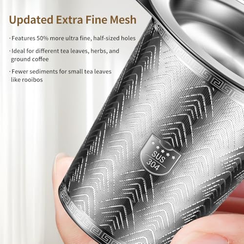 2Pack Stainless Steel Tea Strainers for Loose Tea Infuser, BOMANSI BOMS Extra-Fine Mesh Tea Infuser for Loose Leaf Tea, Tea Holder Loose Leaf Tea Steeper, Tea Diffuser for Rooibos, Black Tea, Herbal - style: Mountain Design