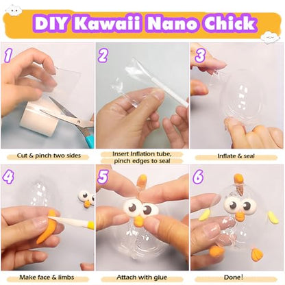 FUNSHOWCASE Nano Tape Bubble Kit with Clay, Marker, 6-Design Guide Squishy Maker Set - color: Nano Tape Bubble