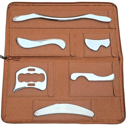 Muscle Scraper Stainless Steel Gua Sha Scraping Massage Tool Set IASTM Tools Great Soft Tissue Mobilization Tool(6pcs) - style: GYX COELE-06