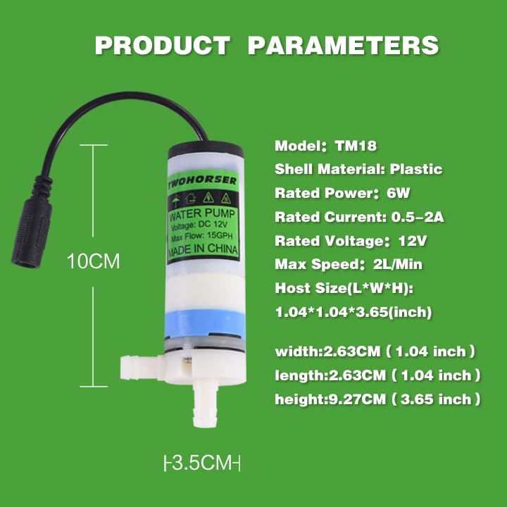Food Grade Mini Electric Water Transfer Pump 100-240V for Ice Maker,Coffee Machine and Water Cooling,Auto Siphon Small Self Priming Pump for Bottling Wine,Beer and Kombucha,1.2L/Min,Low Noise