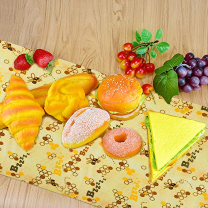 Reusable Beeswax Wraps 13 x 39 Inch Beeswax Wraps for Food Eco-Friendly Sustainable Food Storage Wraps for Sandwich, Cheese, Fruit, Bread, Snacks - size: Bee
