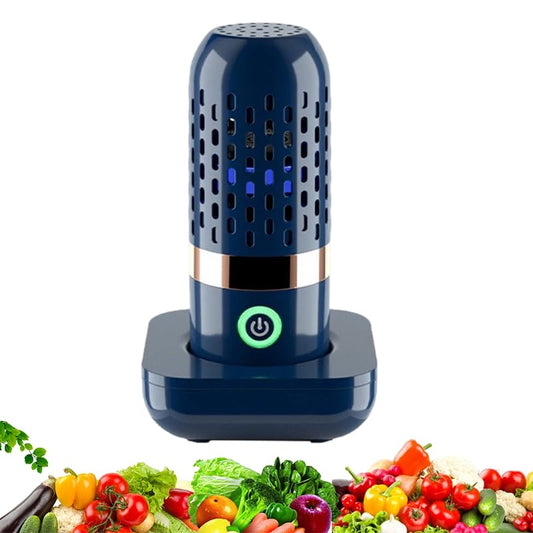 Portable Fruit and Vegetable Washing Machine, Cordless Food Purifier, USB Rechargeable Cleaner for Fruits, Vegetables, Meat, Rice, Grains, Kitchen Tableware (1, Navy) - color: Navy