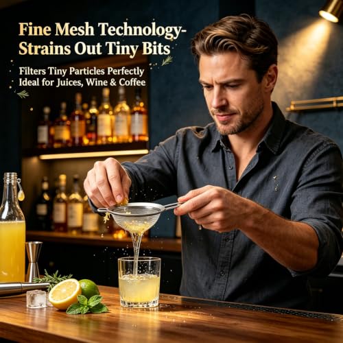 Fine Mesh Strainer Set of 3 - Stainless Steel Sieve with Handles for Kitchen, Multipurpose Metal Wire Strainers for Flour, Rice, Quinoa, Pasta, Tea, Noodles & Food (2.8", 4.7", 7")