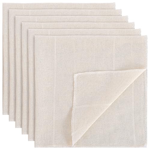 6 Pcs Cheese Cloths for Straining, 20 x 20 Inch Muslin Cloths Reusable Cotton Cheesecloth Square Precut Fabric Filter for Straining Milk Yogurt Juicing Cooking Baking