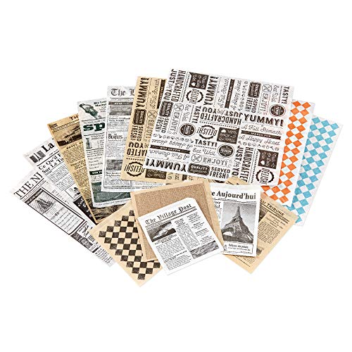 G.E.T. P-GT-1212-BR 12" x 12" Brown Food Word Text Grease-Resistant Food-Safe Wrap Paper, Deli Wrap, Clipper Mill (1000 Pieces) - color: Brown, size: 12" x 12", style: Brown with Black Ink
