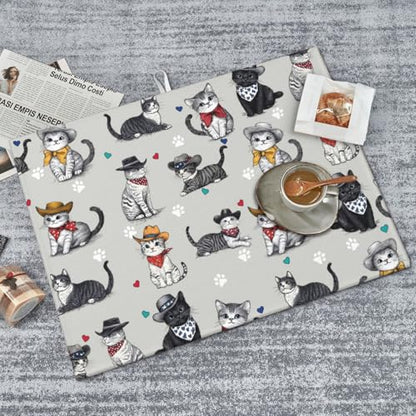 Pet Lover Cat Dish Drying Mat For Kitchen Counter, Super Absorbent Microfiber Dish Drying Pad, Kitchen Gadgets For Easy Clean Multi-Use Large 18"x24" - color: Pet Lover Cat