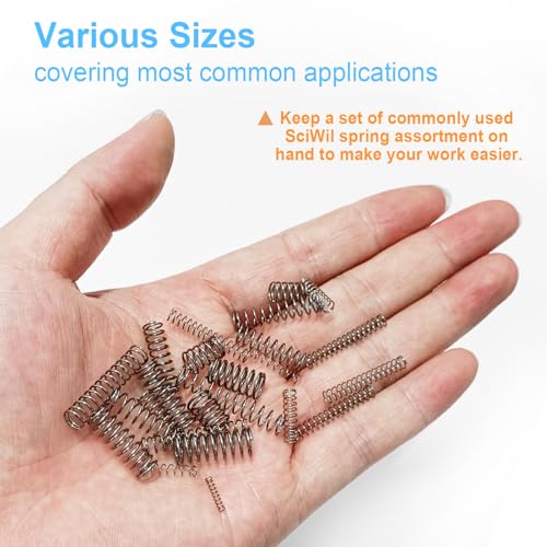 390-Piece Compression Spring Assortment Kit, 28 Sizes Small Springs Set, Stainless Steel Rust-Resistant Mechanical Mini Springs for Hobby Crafting and DIY Repair Project