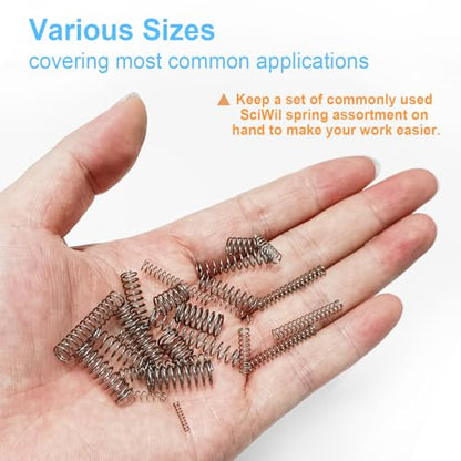 390-Piece Compression Spring Assortment Kit, 28 Sizes Small Springs Set, Stainless Steel Rust-Resistant Mechanical Mini Springs for Hobby Crafting and DIY Repair Project