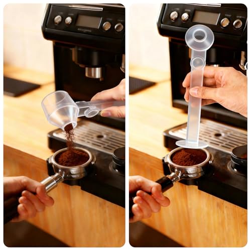 2Pcs Coffee Scoop Funnel 2Tbsp 51mm Espresso Tamper Kit, BPA-Free PCTG Dishwasher Safe, Fits K-Cup Reusable Pods/Espresso Machine, Coffee/Protein/Powder, Upgraded Combo Transparent, 2 Models A&B - color: Transparent