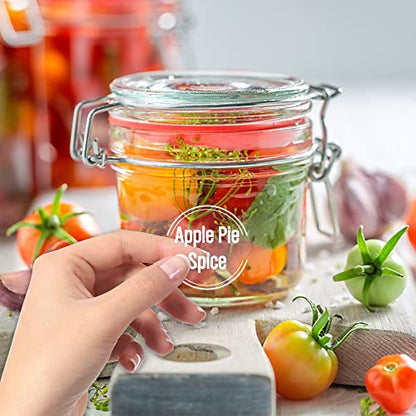 144 Pcs Transparent Spice Labels, Numbers for Jar Organization, Food Labels Waterproof Kitchen Seasoning Names Label, Preprinted White Letters Pantry Stickers (Transparent)